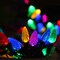 C6 Christmas Lights String Multicolor Outdoor 50 LED Strawberry Xmas Tree Indoor Waterproof Decoration Plug in 18 Feet Used